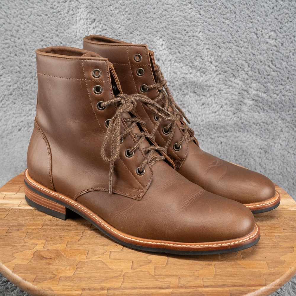 Nisolo Anthropologie Amalia All-Weather Cognac Lace Up Boot Womens Size 11